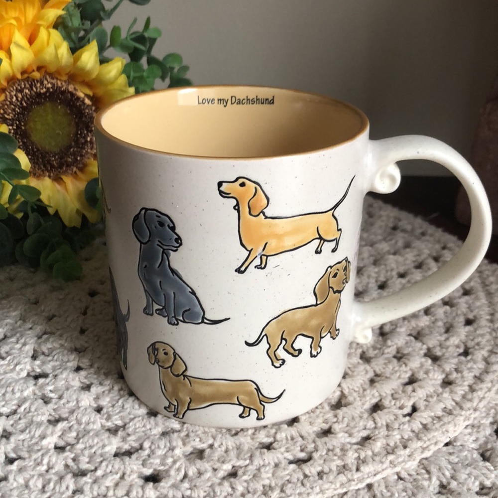 Dachshund Pattern Ceramic Dog Mug